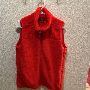 Eddie Bauer Coral Plush Fleece Vest EUC